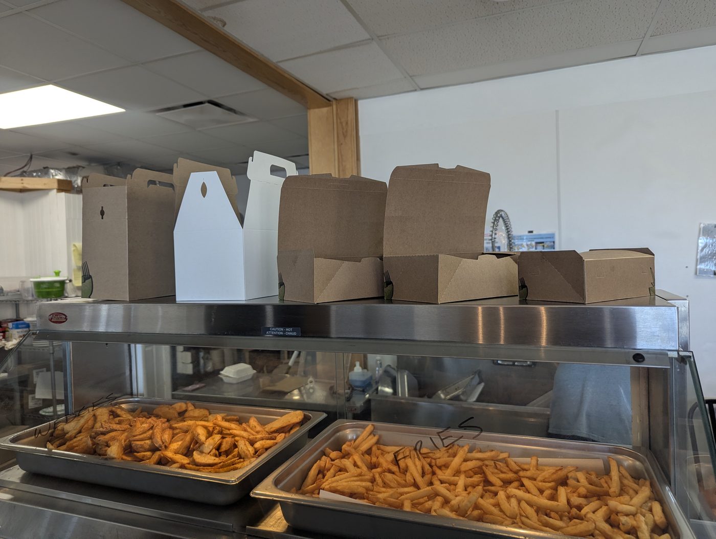 The Lil K's counter with food ready to go